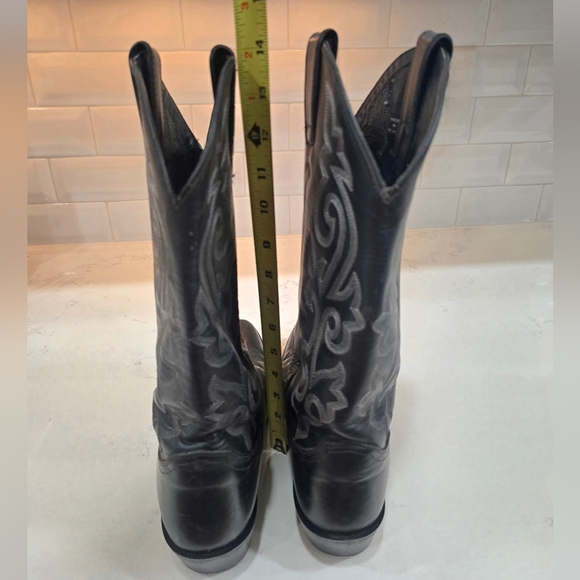 JUSTIN BLACK WESTERN BOOTS 1409 - MEN's Size 9 - Picture 10 of 16